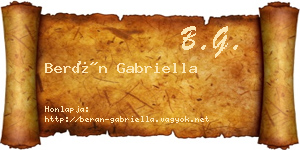 Berán Gabriella névjegykártya